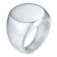 mendes Stalen heren ring  Ronde Zegel Zilverkleurig-18mm