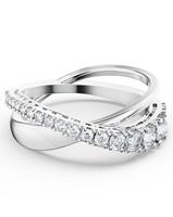 Swarovski Fingerring Twist Rows, weiss, rhodiniert, 5563911, 5572710, 5572716, 5572718, 5572724