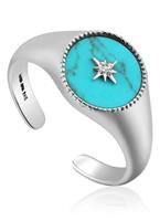 Ania Haie Damenring Turquoise Emblem Signet R022-01H