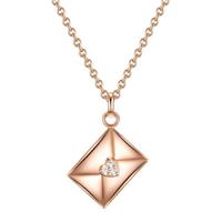 Glanzstücke München Zilveren ketting Envelop Sterling zilver Zirkonia in Roségoud