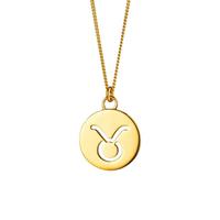 CAÏ Halskette »Stier Sternzeichen 925/- Sterling Silber vergoldet«