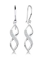 Elli Dames oor hanger spiraal infinity met kristallen in 925 sterling zilver