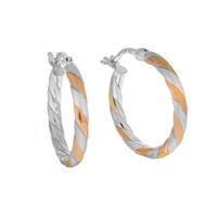Zeeme Paar Creolen »925/- Sterling Silber zweifarbig«