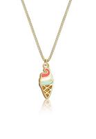 Elli kinderen ijshoorntje pastel emaille in 925 sterling zilver verguld