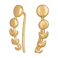 CAÏ Paar Ohrklemmen »925/- Sterling Silber vergoldet Mondzyklus Luna«