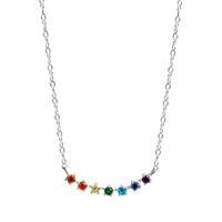 Zeeme Collier »925/- Sterling Silber rhodiniert Zirkonia multi«