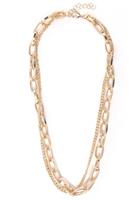 Firetti Collier Meerrijig, vergulde schakelketting