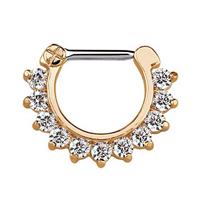 Adelia´s Nasenpiercing »Septum Clicker Nasenpiercing rosegold, 11 klare Steine«, mit 316l Stahlstab als Verschluss Clicker