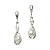 Zeeme Ohrhänger »925/- Sterling Silber Perle weiß«
