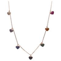 Smart Jewel Collier »Herzanhänger mit bunten Zirkonia Steinen, Silber 925«