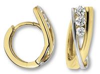 ONE ELEMENT Paar Creolen "Zirkonia Ohrringe Creolen aus 333 Gelbgold", Damen Gold Schmuck