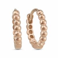 DKeniz Creolen »925/- Sterling Silber rosévergoldet Kugel-Creolen«