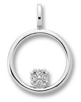 ONE ELEMENT Kettenanhänger "0,04 ct Diamant Brillant Anhänger aus 585 Weißgold"