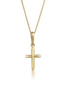 Diamore Collierkettchen »Kreuz Glaube Edel Diamant (0.01 ct) 585 Gelbgold«