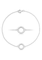 Firetti Silberarmband »Kreis/Circle, glänzend, massiv, rhodiniert«, mit Zirkonia, Made in Germany