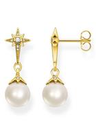 Thomas Sabo Paar Ohrstecker »Perle mit Stern Gold, H2118-445-14«, mit Süßwasserzuchtperlen und Zirkonia