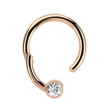 Adelia´s Nasenpiercing »Piercing Ring BCR, Clicker Stahl Rosegold, 3 mm Steinkugel«, Aus 316l Stahl? PVD Rosegold beschichtet