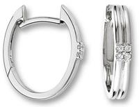ONE ELEMENT Paar Creolen "0,04 ct Diamant Brillant Ohrringe Creolen aus 585 Weißgold", Damen Gold Schmuck