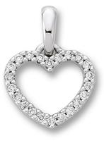 ONE ELEMENT Herzanhänger »Herz Anhänger aus 585 Weißgold mit 0,11 ct Diamant«