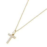 Luigi Merano Kette mit Anhänger »Anhänger Buchstabe T mit Zirkonia, Gold 375«