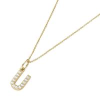 Luigi Merano Kette mit Anhänger »Anhänger Buchstabe U mit Zirkonia, Gold 375«