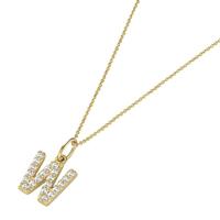Luigi Merano Kette mit Anhänger »Anhänger Buchstabe W mit Zirkonia, Gold 375«