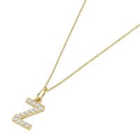 Luigi Merano Kette mit Anhänger »Anhänger Buchstabe Z mit Zirkonia, Gold 375«