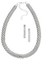 Firetti Set van oorring en ketting Stras-sieradenset, chic, elegant en glamoureus met glassteentjes (set, 3-delig)