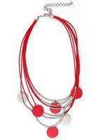 J.Jayz Collier Lovertjes, rond, rood, bicolour