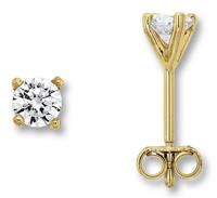 ONE ELEMENT Paar Ohrstecker »Ohrringe / Ohrstecker Krappe aus 333 Gelbgold Zirkonia«