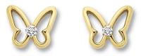 ONE ELEMENT Paar Ohrstecker »Ohrringe / Ohrstecker Schmetterling aus 333 Gelbgold Zirkonia«