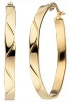 Jobo Paar Creolen, Edelstahl gold-farben 34 mm