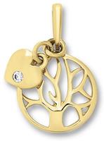 ONE ELEMENT Kettenanhänger »Anhänger Lebensbaum aus 333 Gelbgold Zirkonia«