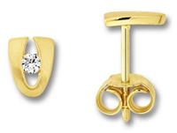 ONE ELEMENT Paar Ohrstecker »Ohrringe / Ohrstecker aus 333 Gelbgold Zirkonia«