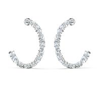 Swarovski Paar Creolen »Tennis Deluxe Mixed Kreolen, weiss, rhodiniert, 5562128«, mit  Kristallen