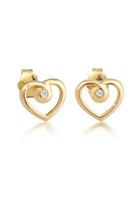 Diamore Paar Ohrstecker »Herz Liebe Diamant (0.04 ct) 585 Gelbgold«
