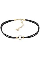 Elli Collierkettchen »Halsband schwarz Choker mit Kreis 925 Silber«