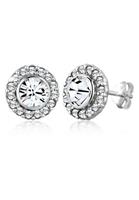 Elli Dames oorsteker Royal met witte kristallen in 925 sterling zilver