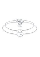 Elli Elli Armband Dames Set Hart Hanger Moeder Kind met Kristallen in 925 Sterling Zilver