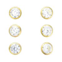 Vivance Ohrstecker »925/- Silber vergoldet 3er-Set 4mm«