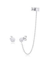 Elli Dames Oorbeschermer Plug Round Organic Structure in 925 Sterling Zilver