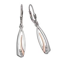 Vivance Ohrhänger »925/- Sterling Silber bicolor Zirkonia«
