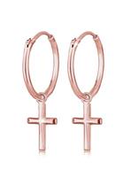 Elli Dames Creolen Kruis Hanger Geloof Religie in 925 Sterling Zilver