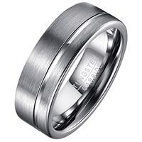 tomjaxon Wolfraam heren ring Groef Zilverkleurig-21.5mm