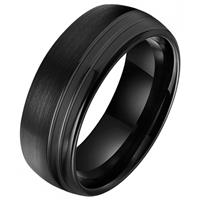 tomjaxon Wolfraam heren ring Tom Jaxon Groef Zwart Mat en Glans-20mm