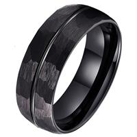 tomjaxon Tom Jaxon wolfraam Ring Facet Groef Mat Zwart-18mm