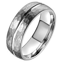 tomjaxon Tom Jaxon wolfraam Ring Facet Groef Mat Zilverkleurig-17mm