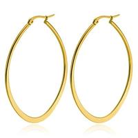 cillajewels Ovale oorbellen Cilla Jewels Edelstaal Goudkleurig-40mm