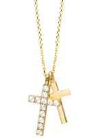 NANA KAY Kette mit Anhänger »Gold, Kreuz, FG083S«, mit Zirkonia (synth)