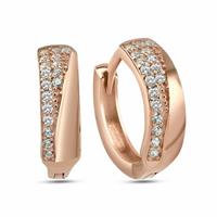 DKeniz Creolen »925/- Sterling Silber rosévergoldet Welle«